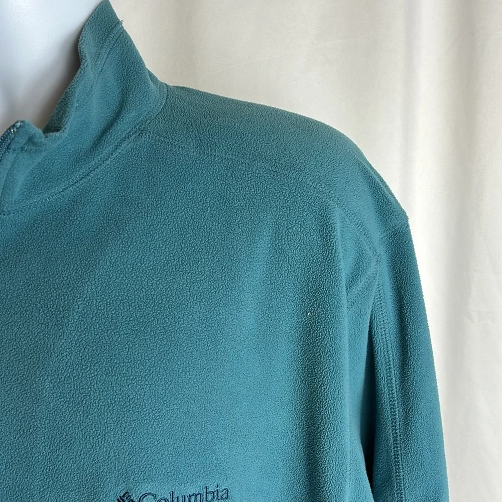 Columbia Men’s Size XL Blue Green 1/4 Zip Fleece Pullover Long Sleeve Shirt